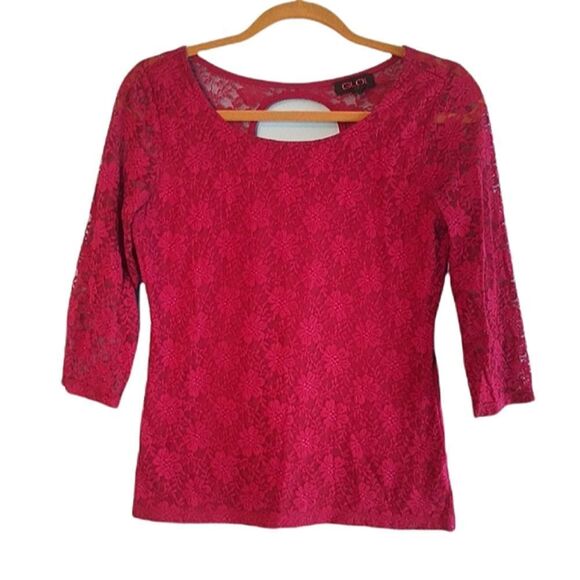 GLO jeans Tops - Red Lace Shirt